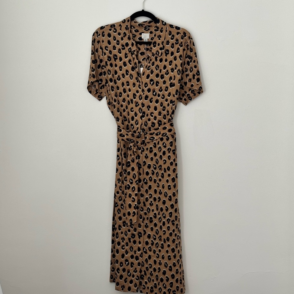 a new day Tan Leopard Print Midi Dress